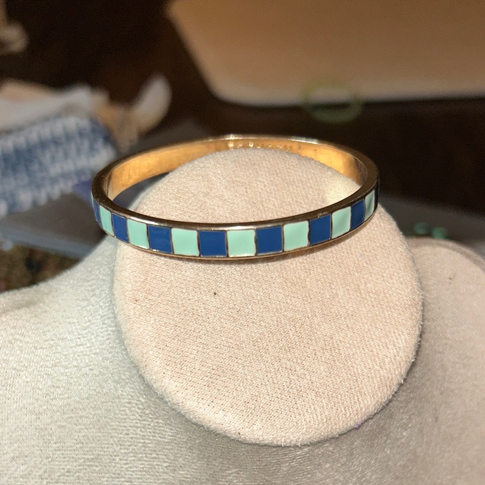 Fornash Blue and Gold Checkered Bangle Bracelet
